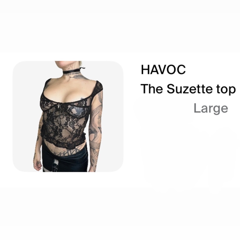 Black Lace Suzette Top from HAVOC
